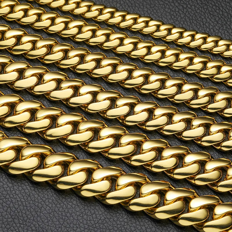 10-22mm 18k Gold Miami Cuban Link Chain
