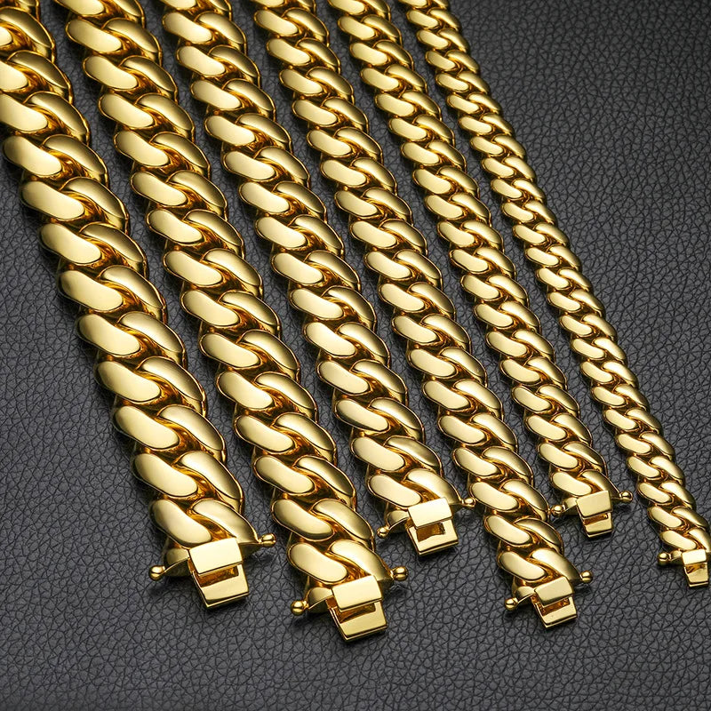 10-22mm 18k Gold Miami Cuban Link Chain