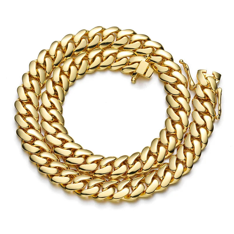 10-22mm 18k Gold Miami Cuban Link Chain