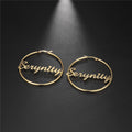 IL - Custom Exclusive Gold Hoop Etched Earrings