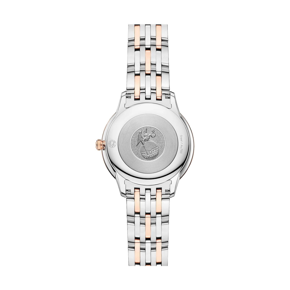 OMEGA De Ville Prestige Quartz Steel and Sedna Gold 30mm - White, Mother-of-Pearl on Bracelet